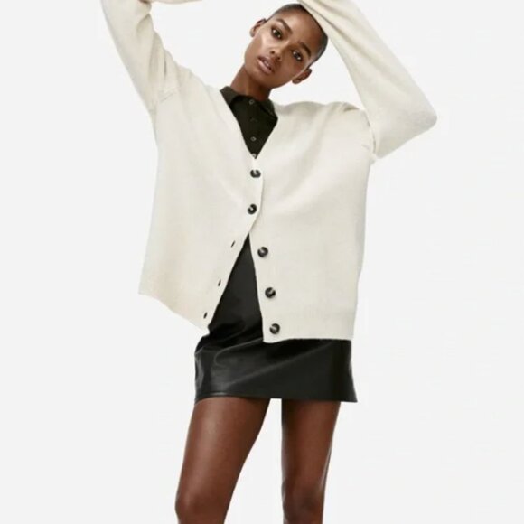Women's Cream Button-Up Sweater - Picture 1 of 4